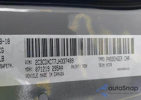 2018 Dodge Charger R/T Rwd из США, поврежденный, VIN 2C3CDXCT7JH337489